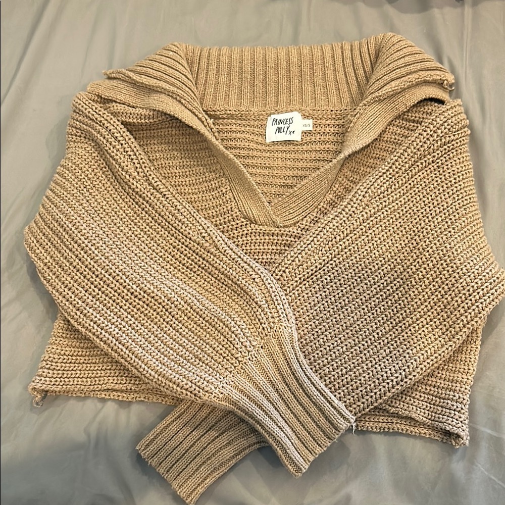 Tan Knitted Sweater by [Brand]
